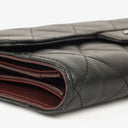Chanel Quillted Lambskin Light Black Flap Wallet