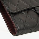 Chanel Quillted Lambskin Light Black Flap Wallet