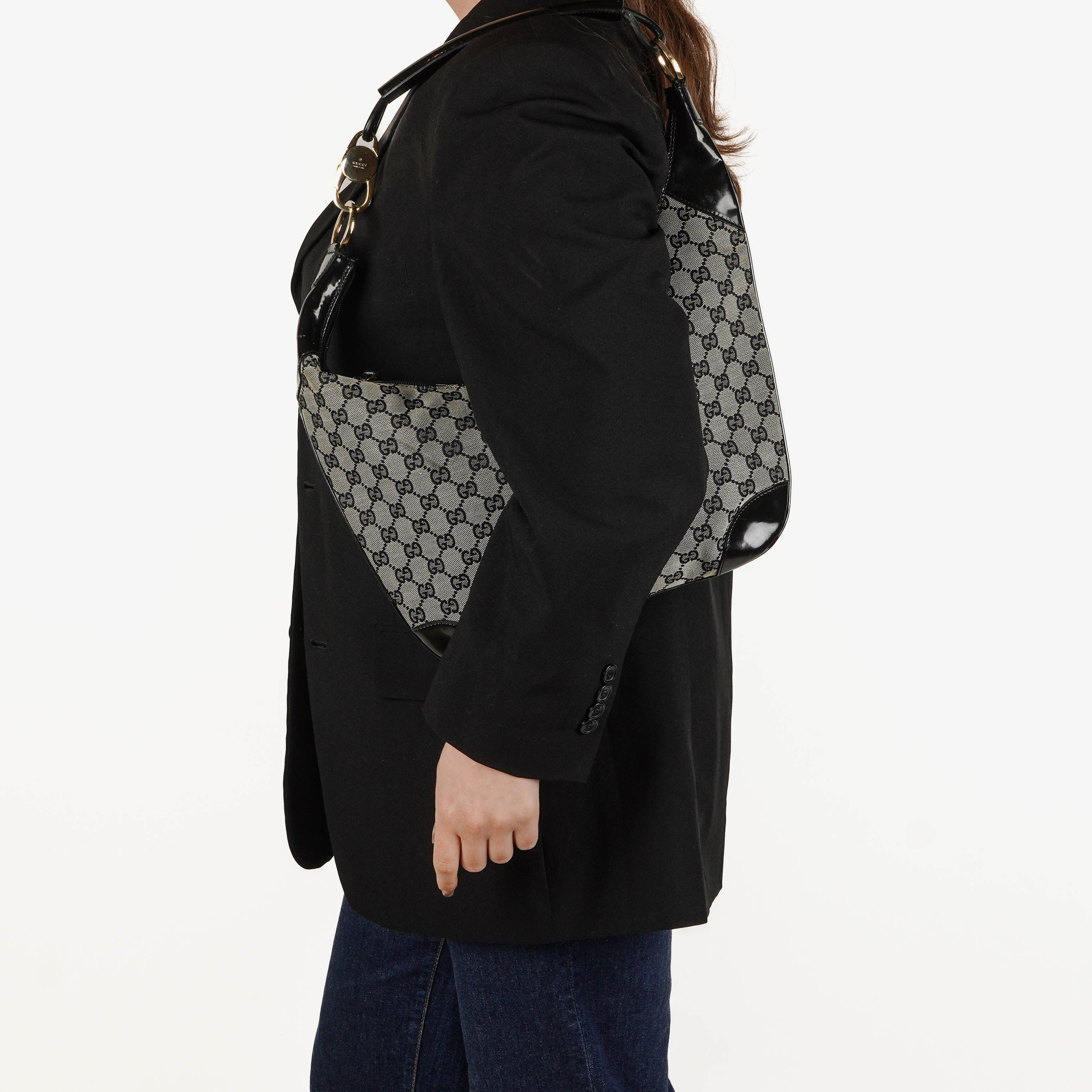 Gucci GG Canvas Handle Ring Hobo Bag