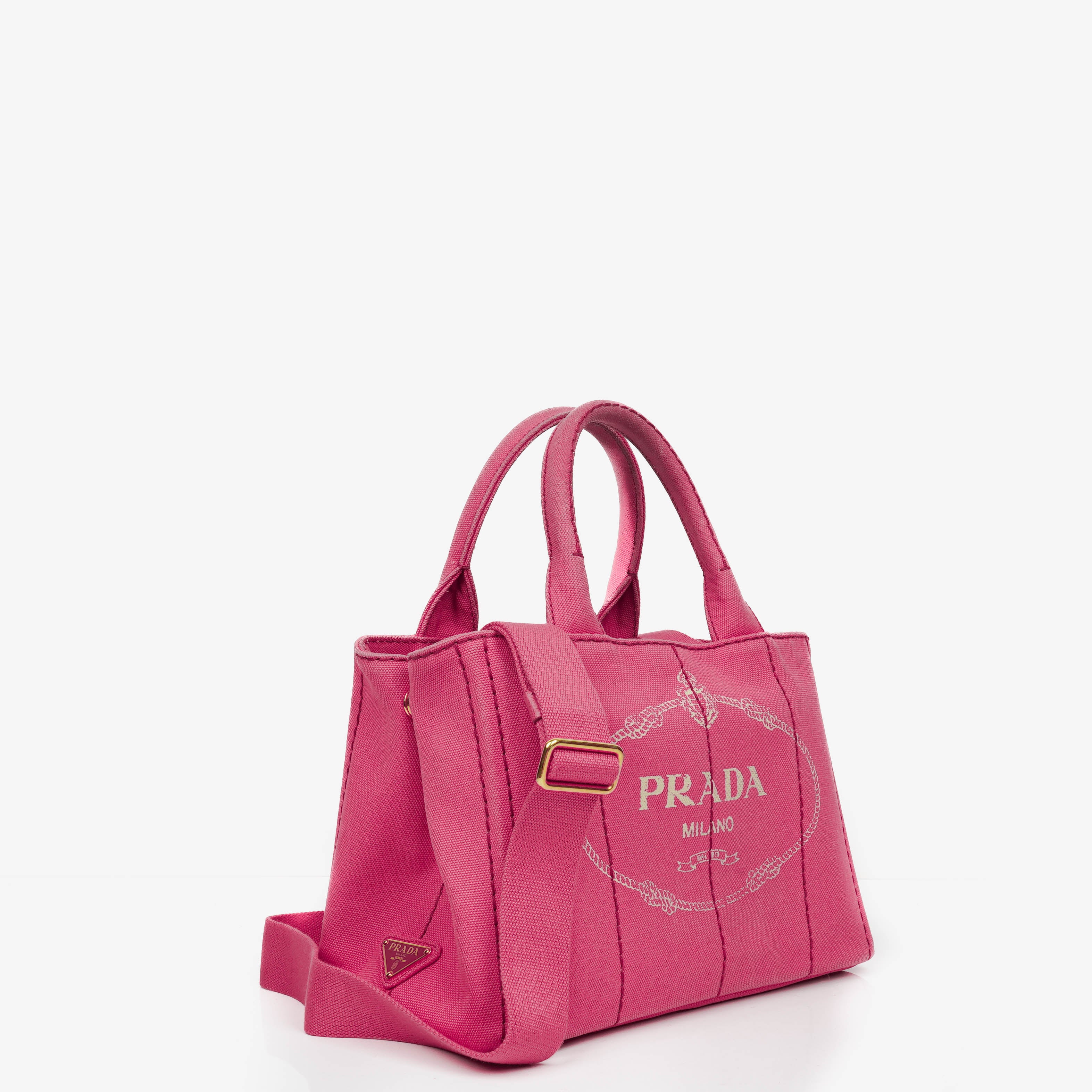 Prada Peonia Canapa Denim Logo Tote Tasche