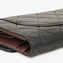 Chanel Quillted Lambskin Light Black Flap Wallet