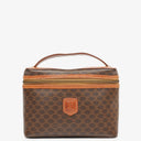 Celine Brown Triomphe Macadam Vanity Handbag