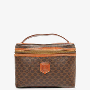 Celine Brown Triomphe Macadam Vanity Handbag