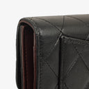 Chanel Quillted Lambskin Light Black Flap Wallet