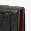 Chanel Quillted Lambskin Light Black Flap Wallet