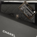 Chanel Quillted Lambskin Light Black Flap Wallet