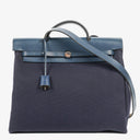 Hermes Herbag Navy Canvas Vache Hunter MM 2 In 1 Bag