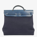 Hermes Herbag Navy Canvas Vache Hunter MM 2 In 1 Bag
