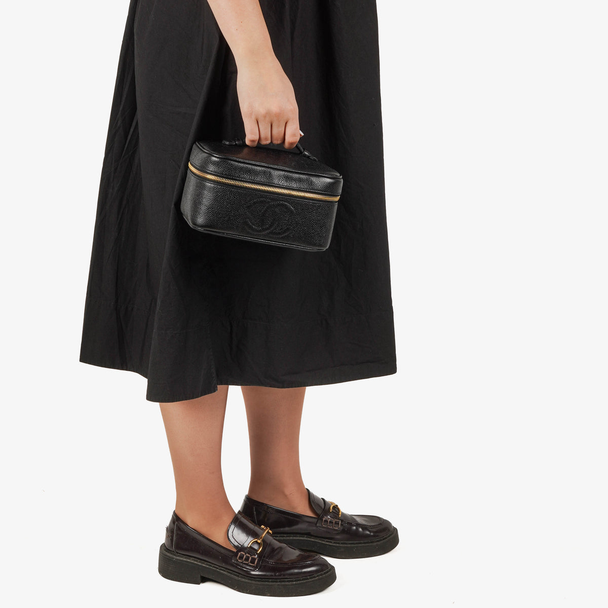 Chanel Black Caviar Leather Vanity Case