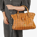 MCM Cognac Visetos Drawstring Tote Bag