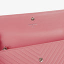 Chanel Large Boy Gusset Pink Chevron Quilted Leather Flap Wallet