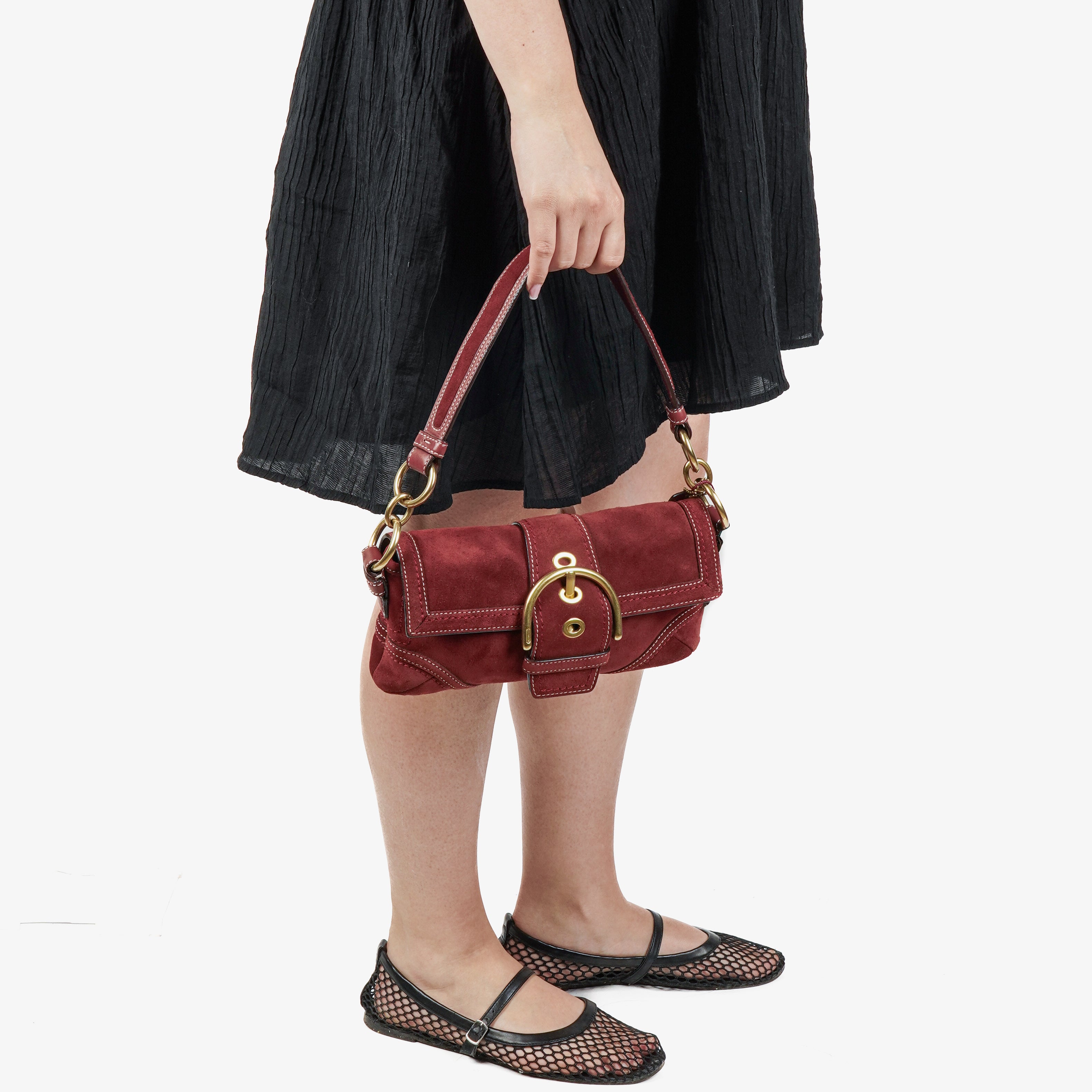 Coach Soho Suede Burgundy Shoulder Bag