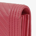 Chanel Large Boy Gusset Pink Chevron Quilted Leather Flap Wallet