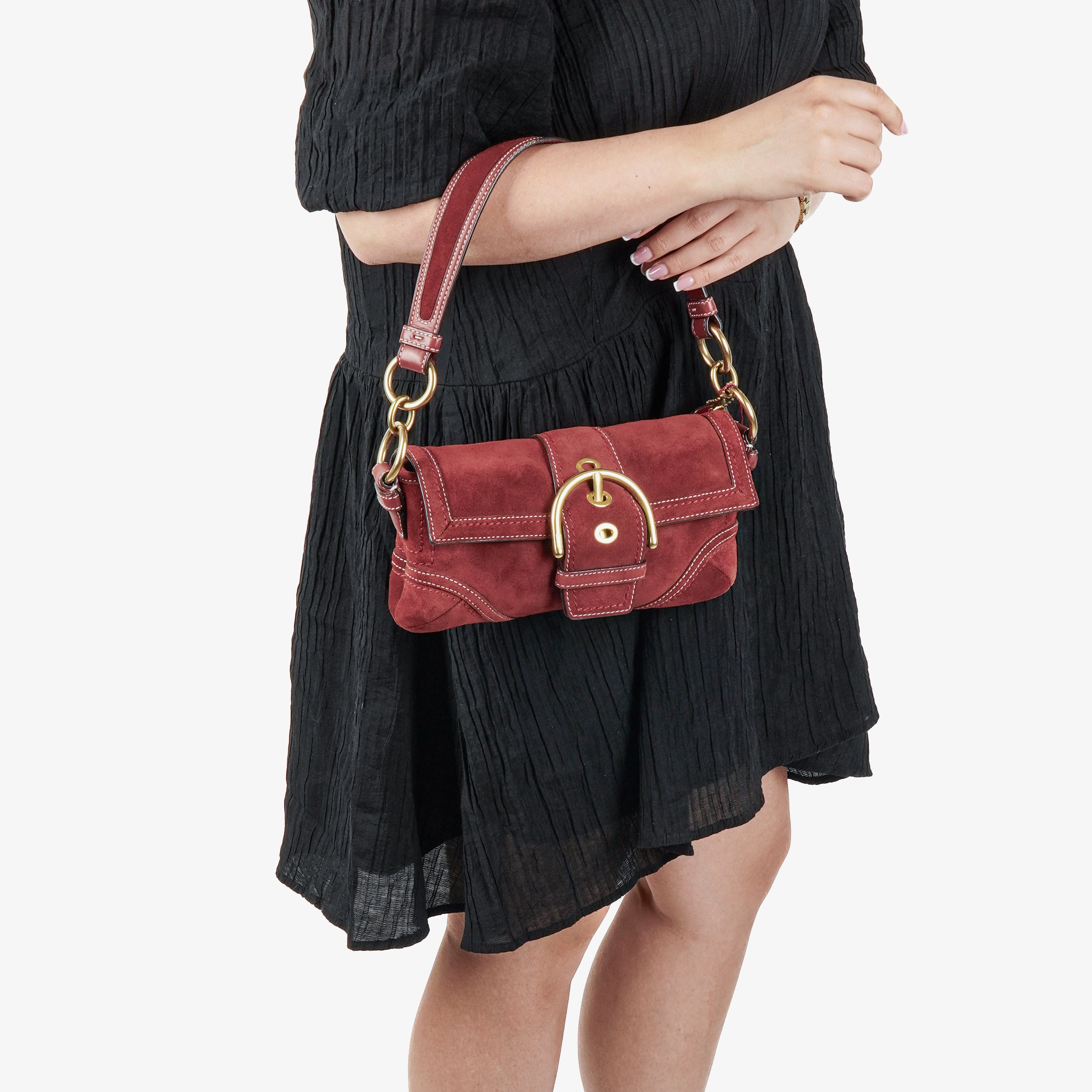 Coach Soho Suede Burgundy Shoulder Bag