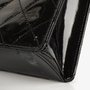 Chanel CC Black Quilted Patent Leather Handbag With 24K Gold-Plated Hardware