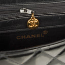 Chanel Single Flap Bag Black Quilted Patent Leather With 24K Gold-Plated Hardware