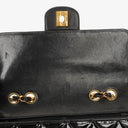Chanel Single Flap Bag Black Quilted Patent Leather With 24K Gold-Plated Hardware