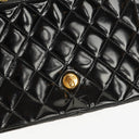Chanel Single Flap Bag Black Quilted Patent Leather With 24K Gold-Plated Hardware
