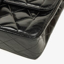 Chanel Single Flap Bag Black Quilted Patent Leather With 24K Gold-Plated Hardware