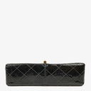 Chanel Single Flap Bag Black Quilted Patent Leather With 24K Gold-Plated Hardware