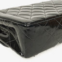Chanel Single Flap Bag Black Quilted Patent Leather With 24K Gold-Plated Hardware