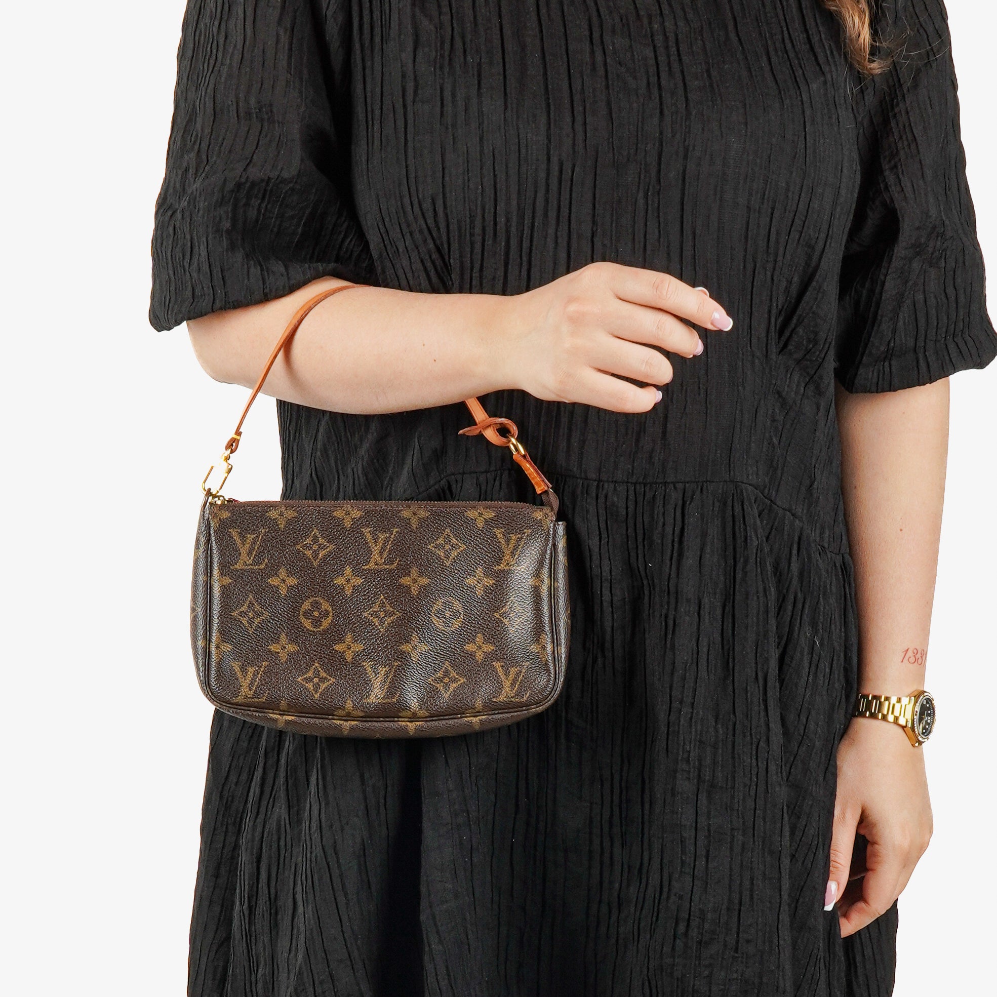 Louis Vuitton Pochette Accessoires Monogram Canvas Clutch Handbag