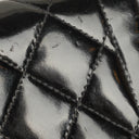 Chanel Single Flap Bag Black Quilted Patent Leather With 24K Gold-Plated Hardware