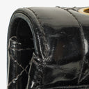 Chanel Single Flap Bag Black Quilted Patent Leather With 24K Gold-Plated Hardware