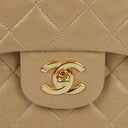 Chanel Vintage Small Classic Double Flap Bag Quilted Lambskin 24K Gold-Plated Hardware