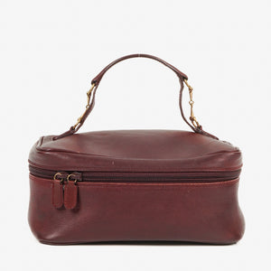 Gucci Burgundy Leather Horsebit Vanity Bag