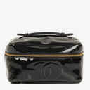 Chanel Black Patent Leather Vanity Case