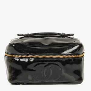 Chanel Black Patent Leather Vanity Case