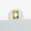 Chanel Vintage Quiltad Mocka Ljusblå Mini Flap-väska