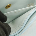 Chanel Vintage Quiltad Mocka Ljusblå Mini Flap-väska