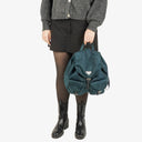 Prada Navy Tessuto Nylon Medium Twin Pockets Drawstring Backpack