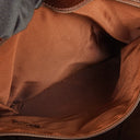 Chanel CC Beige Linen And Brown Leather Tote Bag