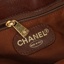Chanel CC Beige Linen And Brown Leather Tote Bag