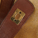 Chanel CC Beige Linen And Brown Leather Tote Bag