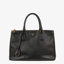 Prada Galleria Black Saffiano Lux Double Zip Tote Bag