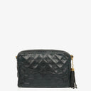 Chanel Vintage CC Black Quilted Lambskin Camera Tassel Bag