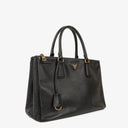 Prada Galleria Black Saffiano Lux Double Zip Tote Bag