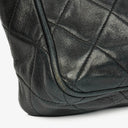 Chanel Vintage CC Black Quilted Lambskin Camera Tassel Bag