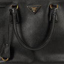 Prada Galleria Black Saffiano Lux Double Zip Tote Bag