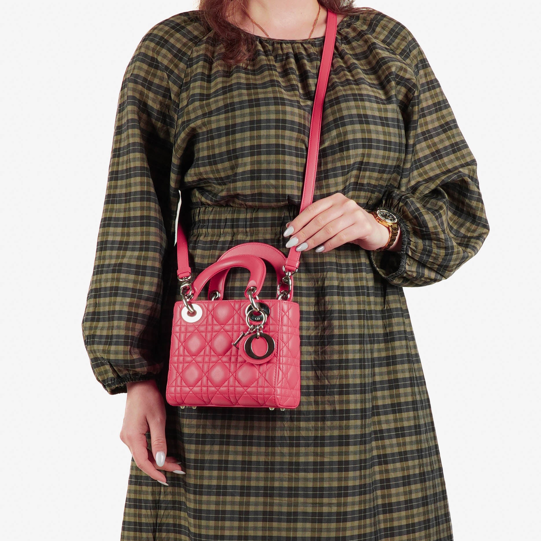 Christian Dior Mini Lady Dior Cannage Steppledertasche