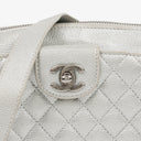 Chanel Silver Metallic Grained Calfskin Casual Rock Waist Bag