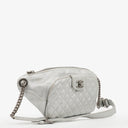 Chanel Silver Metallic Grained Calfskin Casual Rock Waist Bag