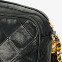 Chanel Vintage CC Black Quilted Lambskin Camera Tassel Bag