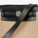 Hermes Herbag TPM Natural Noir Shoulder Bag With Palladium Hardware