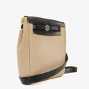 Hermes Herbag TPM Natural Noir Shoulder Bag With Palladium Hardware