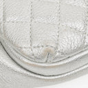 Chanel Silver Metallic Grained Calfskin Casual Rock Waist Bag